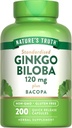 La verdad de la naturaleza Ginkgo Biloba 120mg  Plus Bacopa ← 200 Quick Release Capsules ← Standardized Extract ← Non-GMO y Gluten Free Supplement