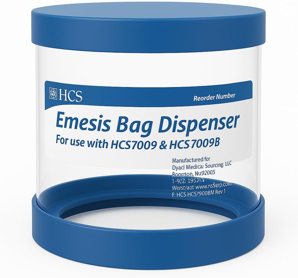 HCS Emesis Bags Dispenser - Wall Mounted, Holds 24 HCS Vomit Bags Disposable (No Included) - Incluye anclas y tornillos