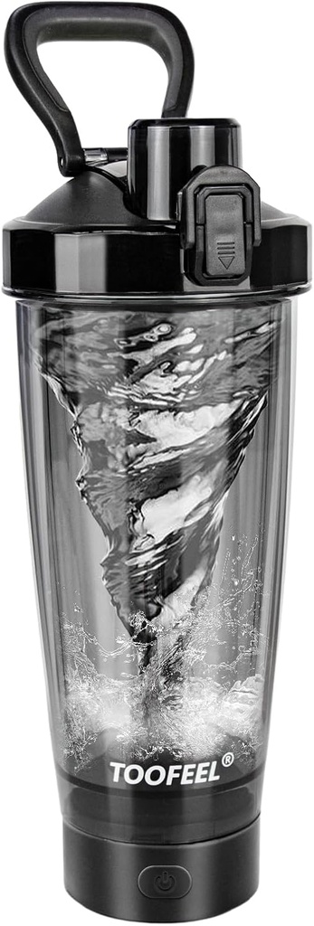 ToOFEEL Electric Protein Shaker Bottle - 20 oz USB Recargables de Sacudrido para Protein Shakes, Botella de Sacudidores de Auto Stirring para Mezclas Protein, BPA Free Workout Gym Shaker Bottle