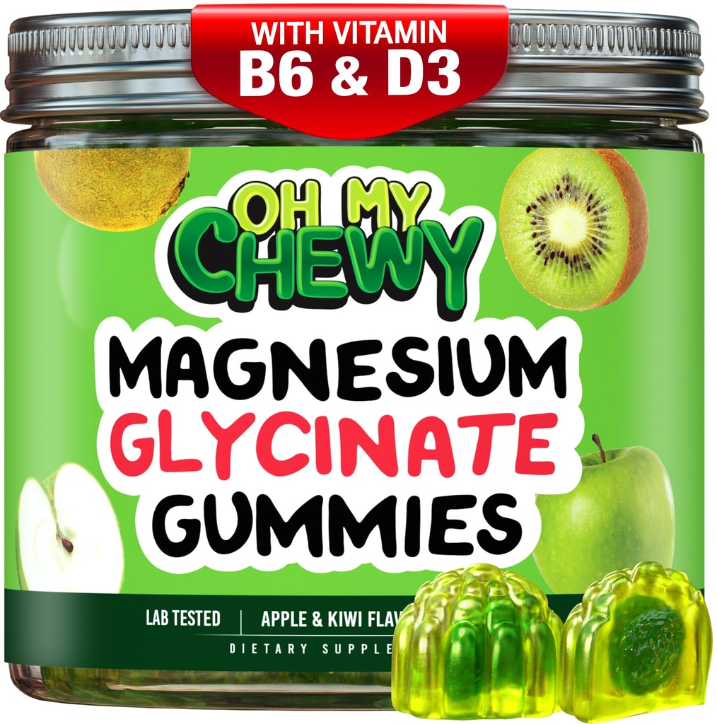 Centro-Filled Magnesium Glycinate Gummies 400MG - High Absorption for Kids, Adolescents & Adults - Suplemento para el sueño, la calma y la relajación muscular con B6 &amp; D3 - Gluten Free &amp; Vegan Friendly - 60 Condes