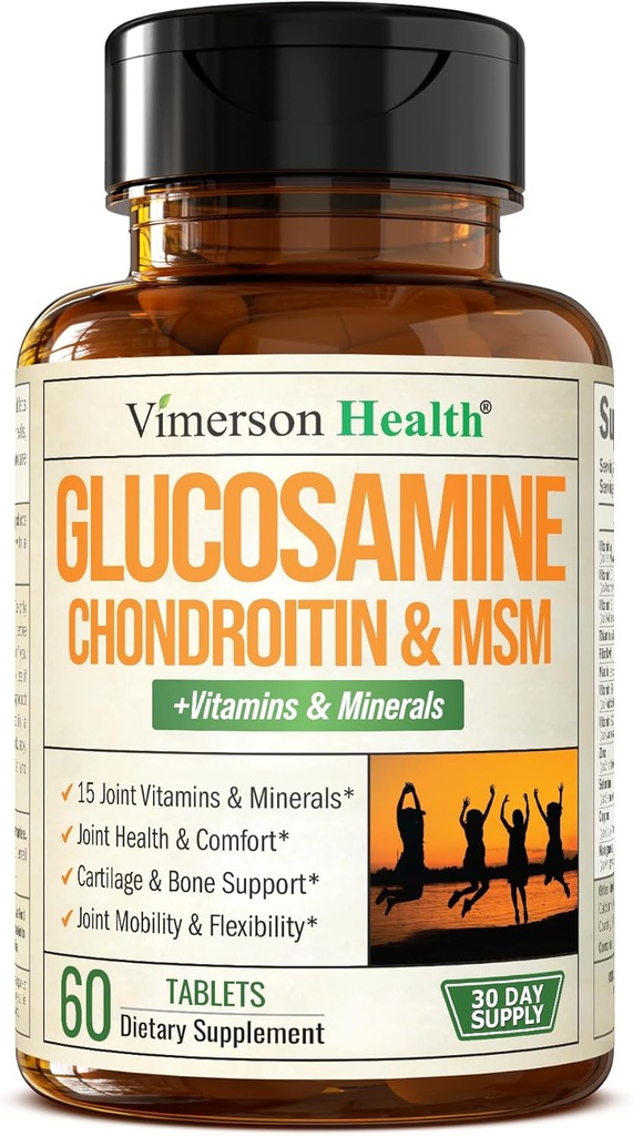 Glucosamine Chondroitin MSM Suplemento – Advanced Joint Supplements for Men and Women w/Glucosamine Sulfate 1000mg, Condroitin Sulfate &amp; MSM, Vitamina B12 y Más para la salud conjunta – FSA Eligible
