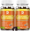 (2 Pack) Black Seed Oil Sea Moss Gummies with Ashwagandha, Burdock Root, Linden Honey, Elderberry, Turmeric, Vitamina C, D3 & Zinc - Supports Immunity, Joints, Digestion, Hair & Skin, Vegan Gummies 120