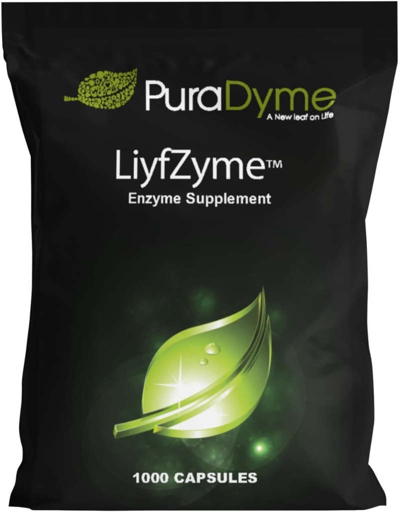 LiyfZyme – 1000 Vegan Capsules – Plant-Based Enzyme Supplement for Protein, Fat, and Carbohydrate Breakdown