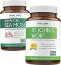 Sea Moss " St. John's Wort (2-Month Supply) Mood Moss Blend - Organic Irish Sea Moss - Raw Vegan Supplement (180 Caps) " St John's Wort with Powerful 900mcg Hypericin Vegan Non-GMO (180 cápsulas)
