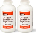 Rugby Sodium Bicarbonato 650 mg Tabletas de ácido - Alivio para acidez, estómago " Indigestión, 1000 Conde (2-Pack)