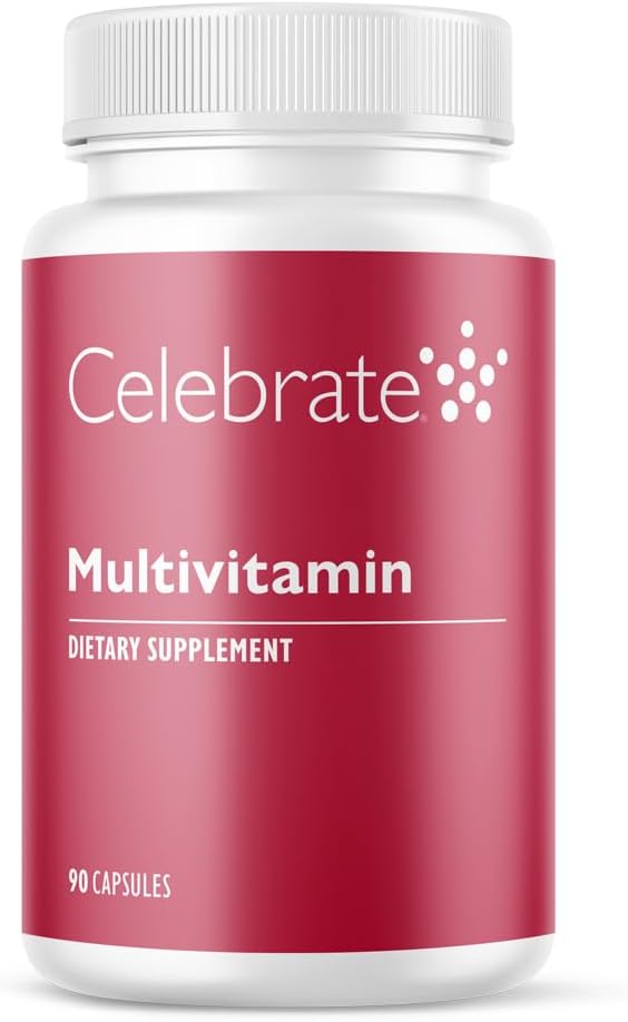 Celebrar vitaminas Multivitaminas bariatricas, Iron Gratis - Post Gastric Bypass &amp; Sleeve Gastrectomy Suplemento para hombres y mujeres - Minerales esenciales & vitaminas A, B, D &amp; E (90 cápsulas)