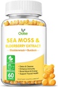 Mar Moss Gummies for Adults and Kids, 2000mg Raw Seamoss, Bladderwrack, Burdock Root, Elderberry, Pepper, Vitamina C &amp; D3, Zinc admite Immune System & Boost Energy (1-Pack)