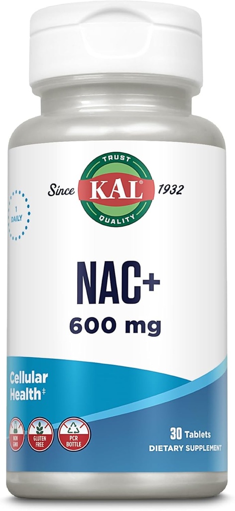 Kal 600 Mg N-Acetyl Cysteine Plus Tablets, 30 Count