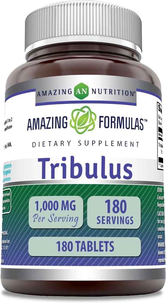 Amazing Formulas Tribulus Extracto Suplemento  1000 Mg Por Serving TEN 180 Tablets ← Non-GMO TEN Gluten Free TEN Made in USA