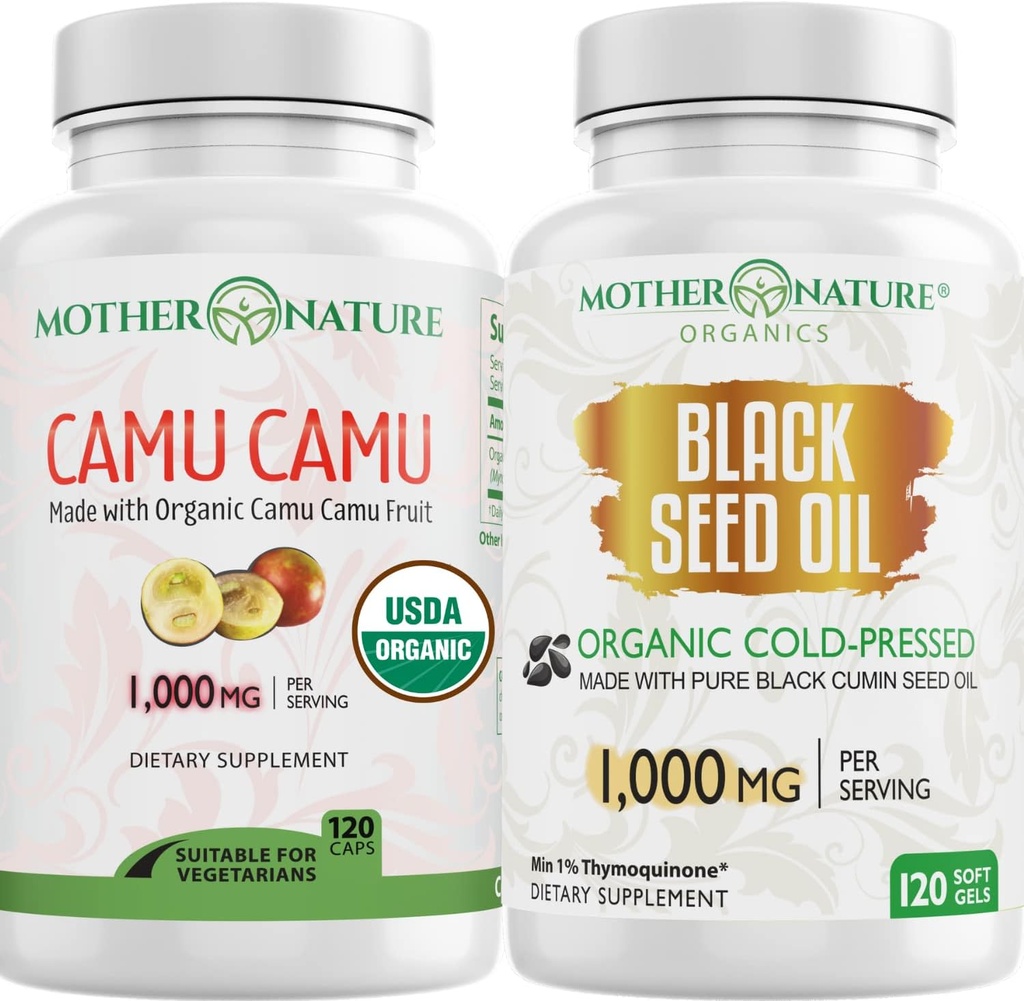 Camu Camu &amp; Black Seed Capsules – Organic Health Bundle