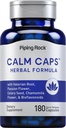 Piping Rock Calm Capsules Silenciosos 180 Pills Silencio Herbal Blend Silencioso con Chamomile, Valerian y la Pasión Flor Silencioso No GMO, Gluten Suplemento Gratis