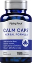 Piping Rock Calm Capsules Silenciosos 180 Pills Silencio Herbal Blend Silencioso con Chamomile, Valerian y la Pasión Flor Silencioso No GMO, Gluten Suplemento Gratis