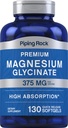 Piping Rock Magnesium Glycinate | 375mg | 130 Count | Premium & High Absorption | Quick Release Softgels | Non-GMO & Gluten Free Formula