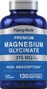 Piping Rock Magnesium Glycinate Silencio 375mg Silencio 130 Conde Silencio Premium & High Absorption Silencio Quick Release Softgels Silencio Non-GMO &amp; Gluten Free Formula