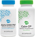 NeuroScience Stress Response & Sleep Set - Alpha GABA PM + Calm CP with Melatonin, L-theanine, Banaba Leaf & More (2 Products, 60 Count Each)
