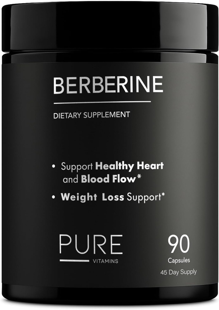 Ultra High Strength Berberine HCL 1200mg Suplementos ← 90 Vegan Capsules ← Suplemento Orgánica de Berberina para el Apoyo Metabólico y la Salud Global Silencio Perfecto para Hombres y Mujeres - Made in USA