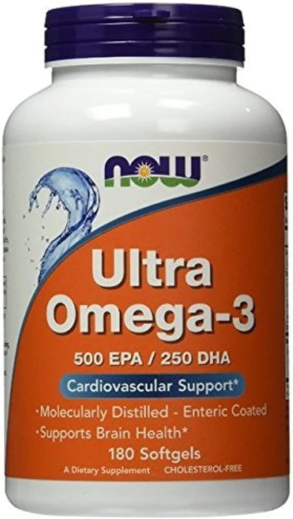 Ultra Omega-3 500 EPA/250 DHA, 180 Softgels, Desde AHORA Alimentos (Pack de 2)