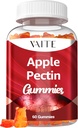 Manzana Pectin Gummies - Suplemento de alta fibra con 2000mg Natural Cholesterol Apoyo inferior, promueve el bienestar digestivo & Stomach Comfort, non-GMO & Gluten Suplementos herbales libres - 60 Vegan Gummy
