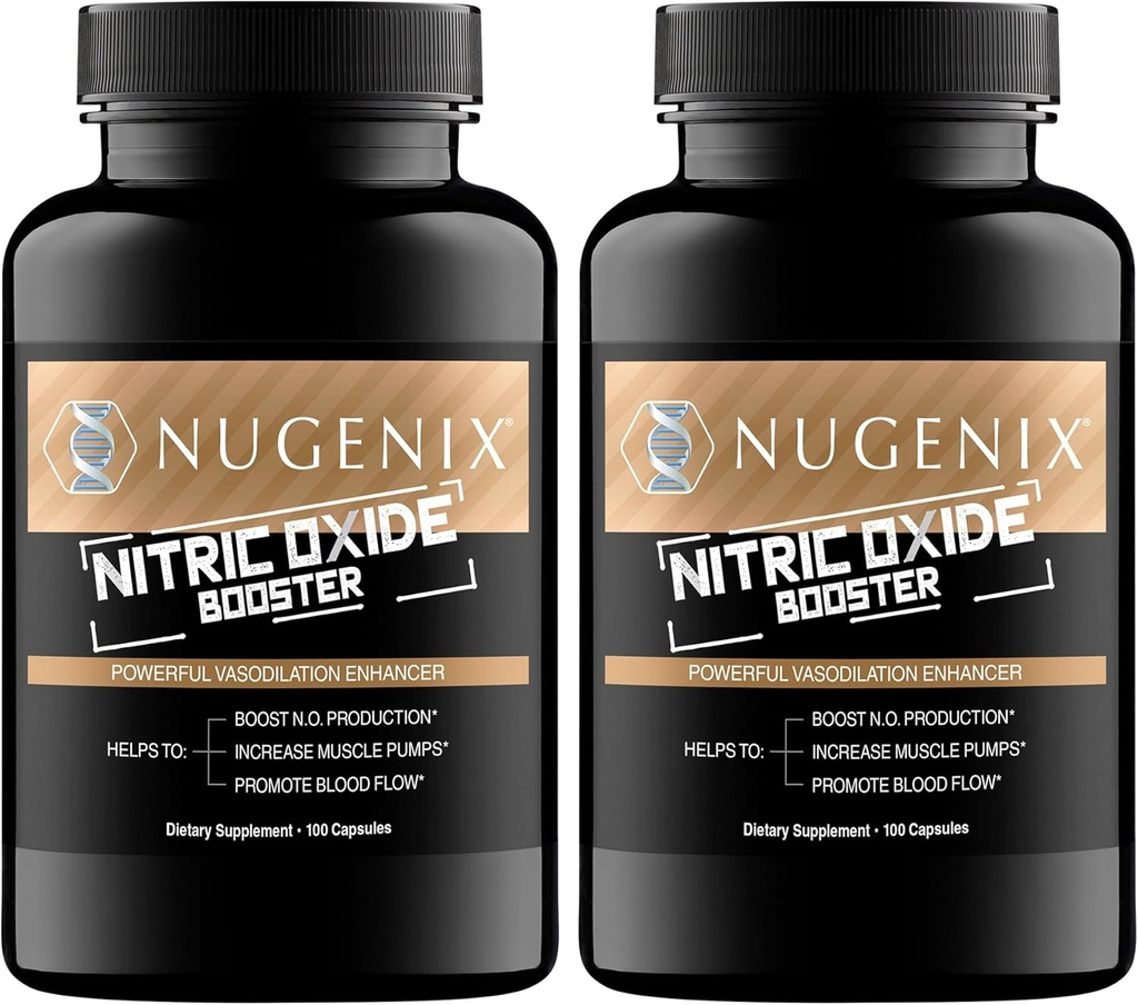 Nugenix Nitric Oxide Booster Suplemento - Nitric Oxide Flow, L-Arginine, L-Citrulline, Pine Bark Extract - Vasodilator - 200 Count