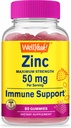WellSí Zinc Gummies 50 mg - Supports Healthy Immune Function and Antioxidant Health - Natural Berry Flavor - Gluten-Free, GMO-Free - Chewable Gummy Dietary Supplement - 60 Gummies