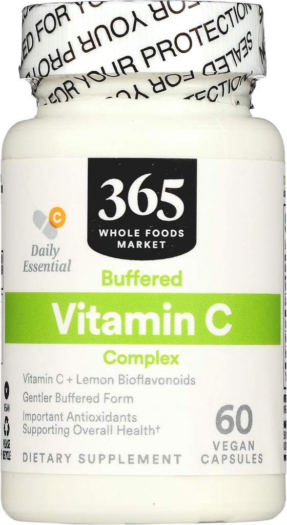 365 by Whole Foods Market, Buffered Vitamin C Complex, Vegan, 60 cápsulas