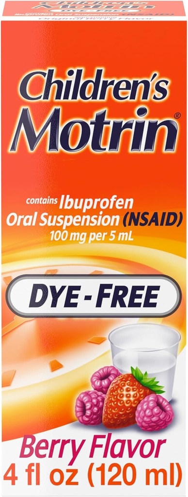 Medicina de la Suspensión Oral Motrin para Niños, 100 mg de Ibuprofeno, Berry Flavored, 4 fl. oz