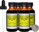 Lugol's Iodine / 2% Solución / 8 Oz en Four Amber Glass Bottles/Free Droppers/USA
