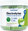 Complejo de electrolitos Nutricost, Manzana Verde Flavored, 40 Stickpacks - Complejo avanzado de hidratación