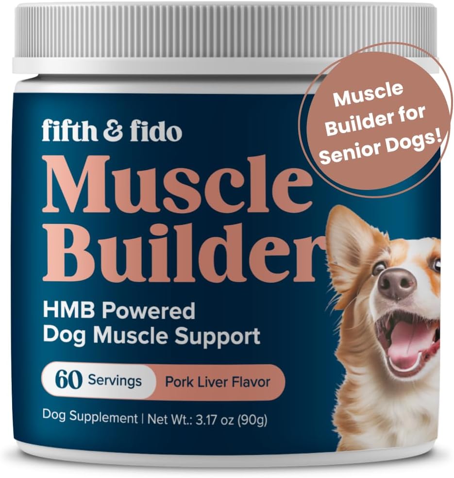 Quinto &amp; Fido Dog Weight Gainer - High Calorie Protein Powder for Dogs - Weight Gain Supplement for Puppies and Senior Dogs - Supports Muscle & Energy Recovery - 3.17 oz (60 Servings)