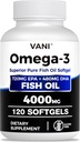 Fish Oil Omega 3 （4000mg）, 120 Softgels，Omega 3 Fatty Acid Supplements with EPA & DHA for Brain & Heart Health*