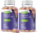 Calcio Gummies con Vitamina D3 - Ayudas Bone Health & Tooth Health - Chewable Calcium Gummies for Women, Hombres &amp; Adolescentes - Kosher, Gluten Free, GMO Free, Tasty Berry Flavored Calcium Chews Gummy