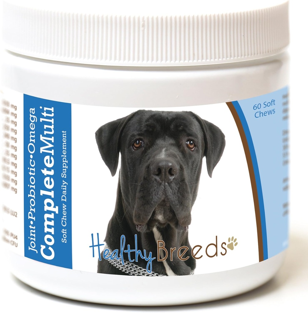 Saludable razas de caña Corso todo en un multivitamínico suave Chew 60 cuenta