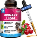 Tratamiento de la infección de gatos y perros UTI Medicina natural de la arándano &amp; D-Mannose -Kidney+Bladder Support - Mejor incontinencia, Piedras de la vejiga - Pet Renal Health &amp; Care Drops