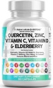 Nutracéuticos limpios Quercetina Zinc Vitamina C Bromelain Elderberry - Lung Immune Apoyo Suplemento Adultos con Artemisinina, Moss de Mar, Echinacea, Alivio de la Alergia