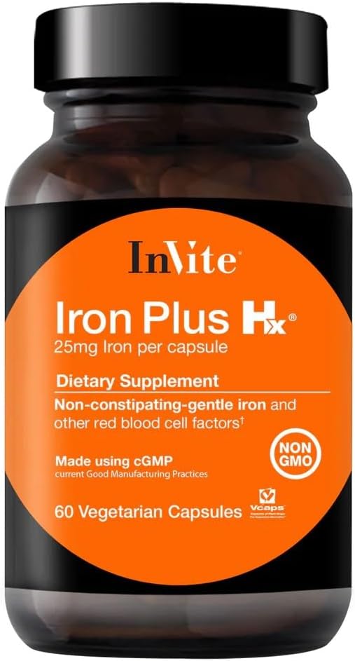 Invitar a Health Iron Plus Hx - Soporte adecuado funcionamiento del sistema inmunitario - 60 días de suministro - 60 cápsulas vegetarianas (2-Pack)