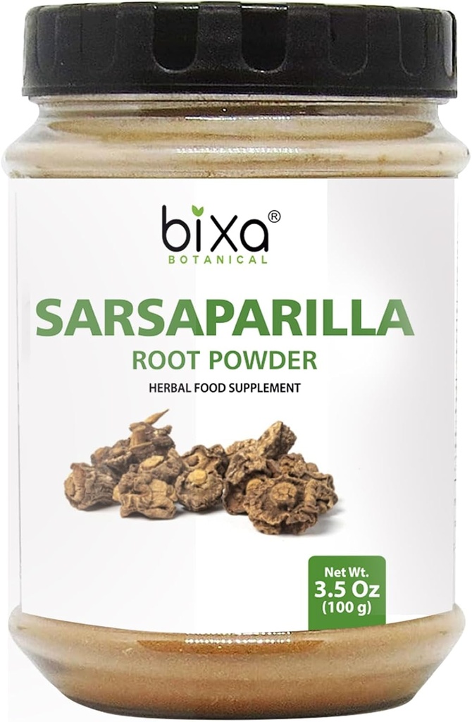 bixa BOTANICAL Sarsaparilla Root Powder (HEMIDESMUS INDICUS) - 100g(3.5 Oz) Pack de 1 vida Natural Blood Purifier &amp; Cooling Agent ← Anti Oxidant Herbal Supplement