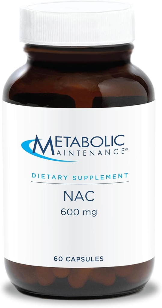 Mantenimiento metabólico NAC 600 mg cápsulas - N-Acetyl Cysteine 600 mg Suplemento para el soporte de hígado e inmuno - Defensa antioxidante para hombres y mujeres 50+ - 60 cápsulas