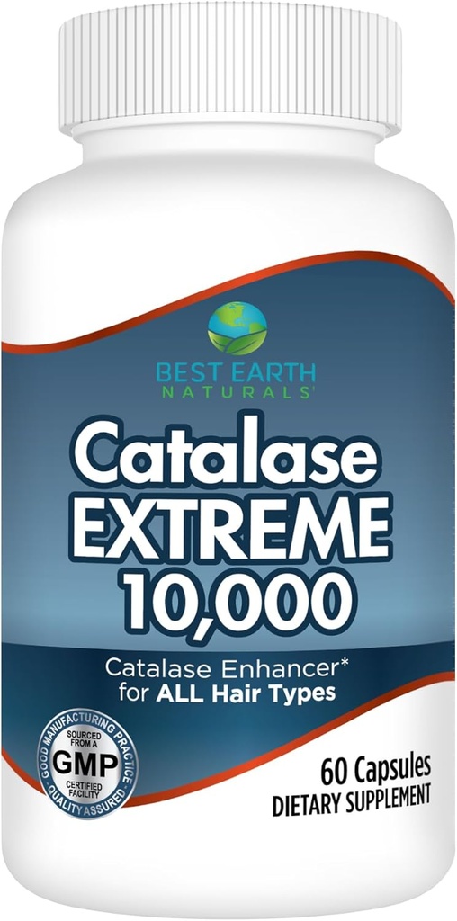 Mejores Naturales de la Tierra Catalase Extreme Suplemento 10,000 con Saw Palmetto, Biotin, Fo-Ti, PABA - Suplementos para el cabello fuerte - 60 cápsulas (30-Day Supply)