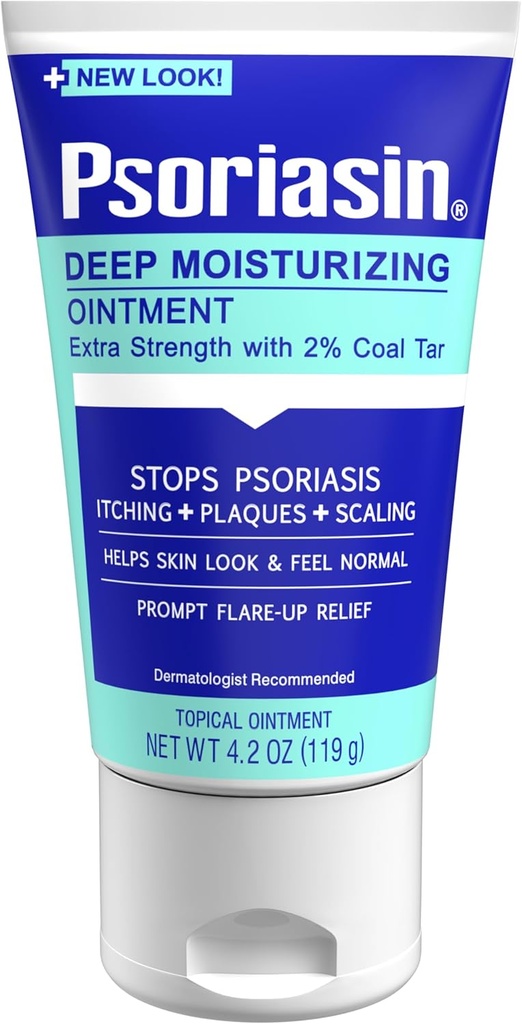 Psoriasina Ingresión hidratante profunda - 2% Tarro de carbón - Para la psoriasis picazón, escalada, enrojecimiento - 4.2 oz