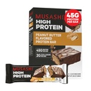 MUSASHI High Protein Bar, 45g Protein, 2g Total Sugars, Peanut Butter & Milk Chocolate Coated, Post Workout and Protein Snack On The Go, 12 Pack of 3.2oz (90g) Bars