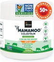MamaMooTM Colostrum Powder √50% IgG, Grass Fed, First & Only Non GMO Verified, Gut Health Bloating Immunity, Contains 400+ Nutrientes bioactivos, Third Party Lab Tested, 60 Servings (Unflavored)