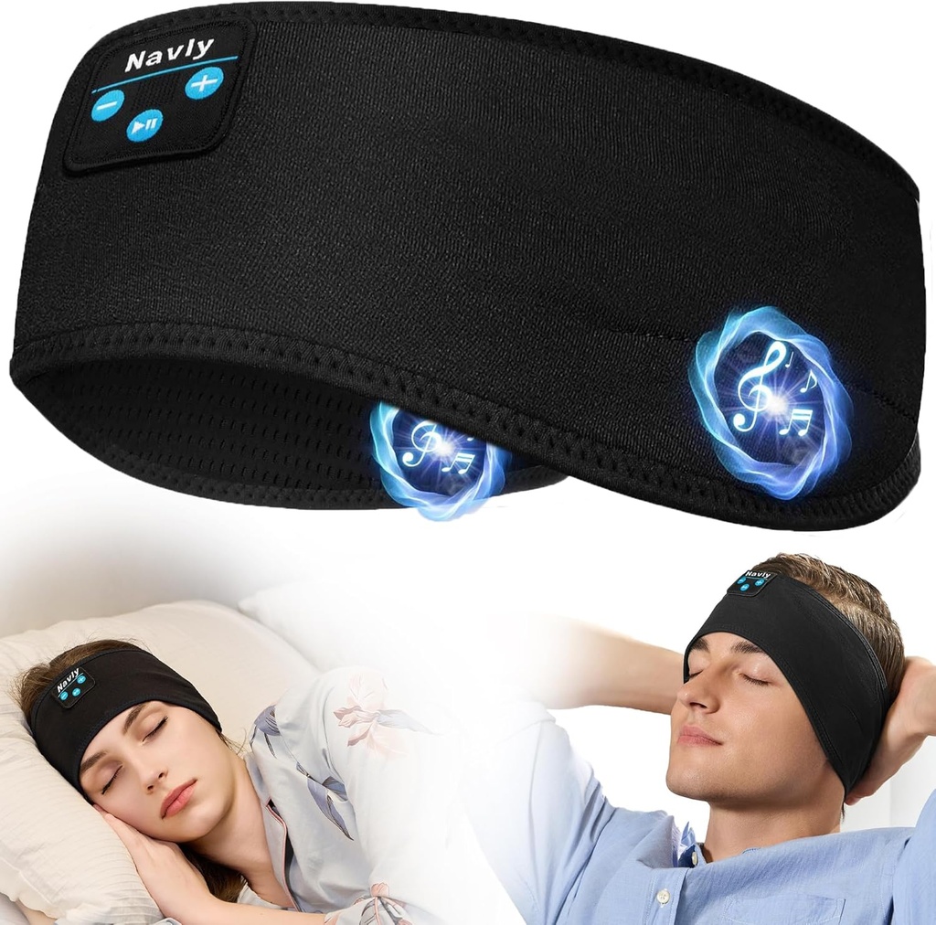 Auriculares Navly Sleep, Banda Deportiva 10Hrs con Soft Cozy Earbuds Confortable, Auriculares Headband con Altavoces de Stereo Ultra-Thin HD Perfecto para el entrenamiento,Desarrollo,Yoga,Travel