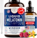 Melatonina líquida para adultos y niños 6 años arriba - 3 mg Melatonina gotas de sueño líquido fuerza adicional - Absorción rápida, Raspberry Vanilla Flavor Melatonina - 2oz, 2 meses de suministro, hecho en EE.UU.
