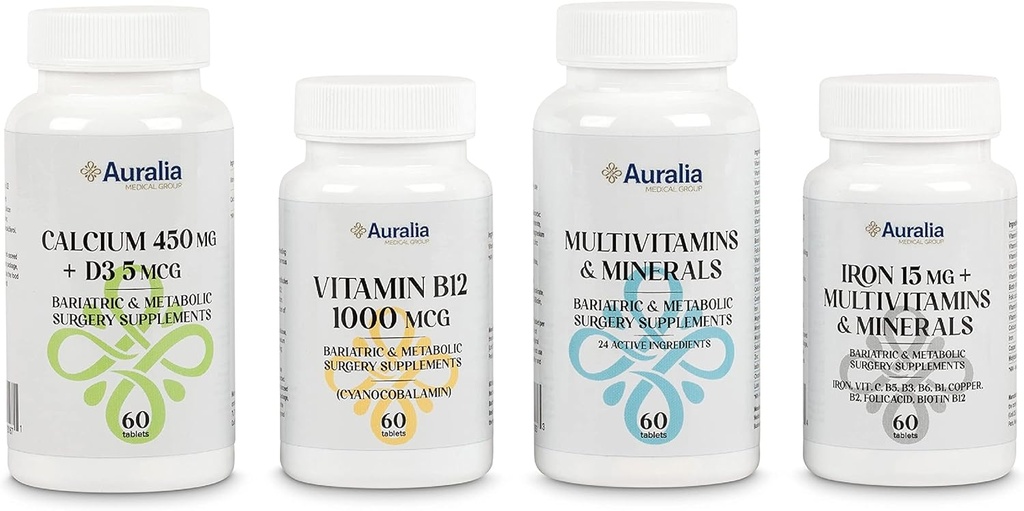 Bariatric Multivitamina Iron Calcio B12 Vitaminas 1 PER Day for Gastric Sleeve Bypass Cirugía Suplementos 60 Tabletas Cada 2-Mes Suministro)