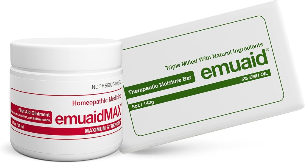 emuaid EMUAIDMAX Nail Fungus Eradicator Kit - EMUAIDMAX máxima fuerza 2oz con la barra de humedad terapéutica