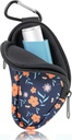 Asma Inhaler Carrying Holder Neoprene Travel Inhaler Mini Bag for L-Shaped Inhaler, Inhaler Not Included (Blue, Flower)