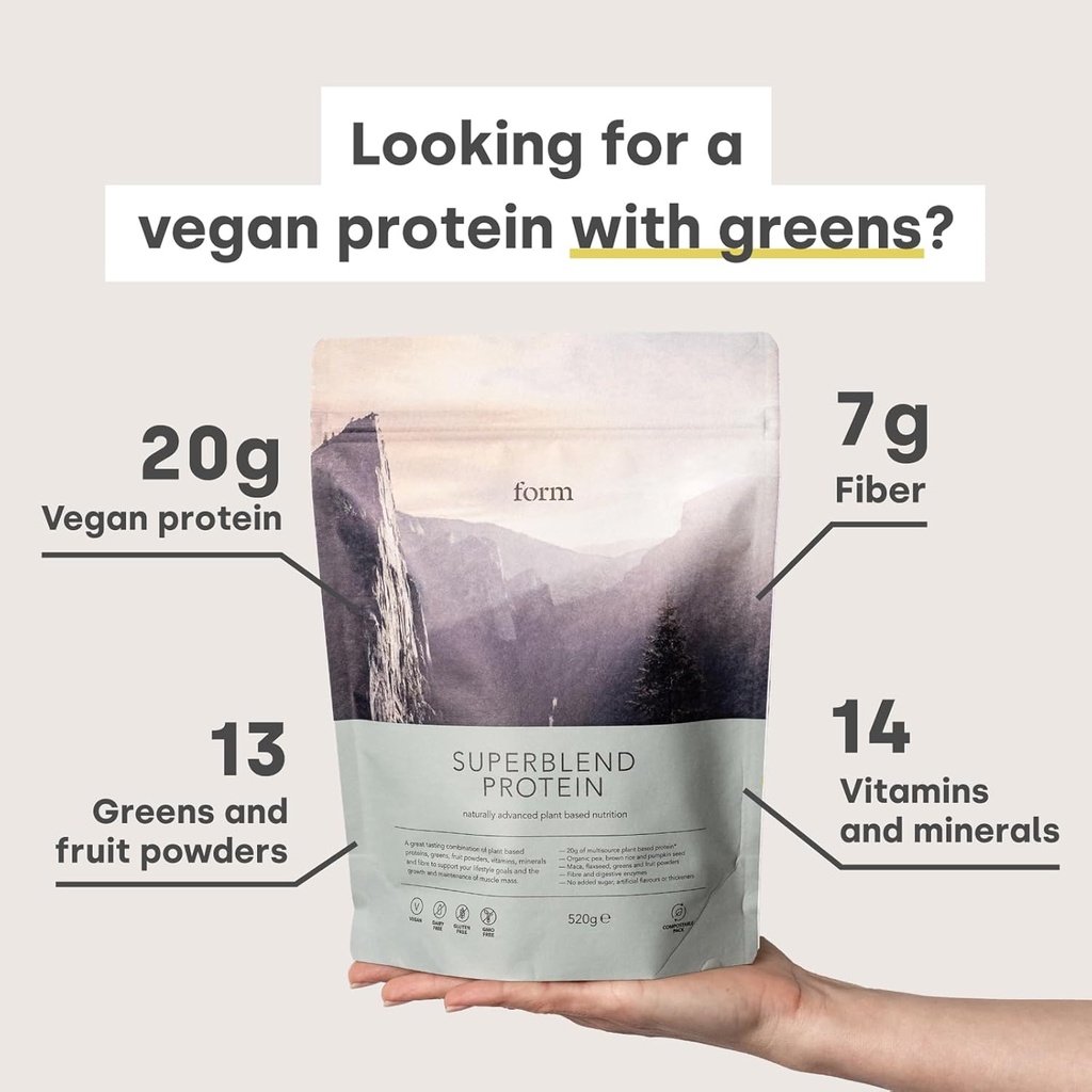 Forma Proteína Superblend - Polvo de Proteína Vegana con Superalimentos, Vitaminas y Minerales - 20g de Proteína basada en plantas por Serving (Chocolate Peanut)