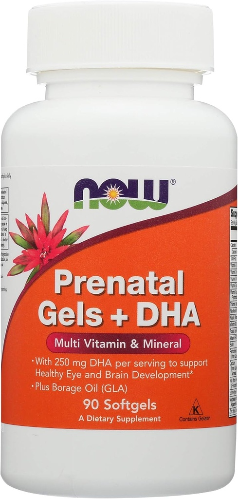 Ahora alimentos geles prenatales más DHA, 90 TC
