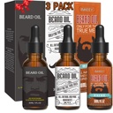 3 Pack Beard Oil para Hombres, Acondicionamiento y Moisturización para un mejor crecimiento de la barba - Gift Set (Fengyin Green Tea/Glamour movement/Azure)