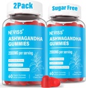 Ashwagandha Gummies, Magnesium Glycinate Gummies 2000mg para adultos, Vitamina B6, Zinc, Rhodiola Rosea, Lemon Balm, Relax Support, Natural Zzz, Brain, Muscle, Stamina, Energy, Sugar Free
